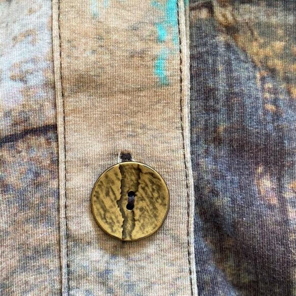 SIMPLY ART by DOLCEZZA Abstract Button Down Jacket, Size Small - Picture 9 of 11